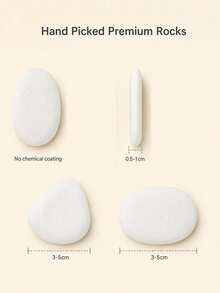 20 Medium Smooth White Painting Stones - Flat And Selected, Suitable For Crafts, Art, Decoration - No Chemical Components, Smooth Surface For Flat Effect, Suitable For Beginners And Craft Projects, Craft Supplies, Art Projects, Decorative Stones - Multiple Styles - View 6