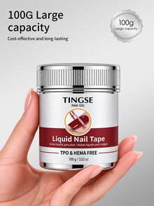 TINGSE 1 Kaleng 100g Lem Anti-Meluber, Mudah Sobek, Keren dan Berkualitas Tinggi, Daya Rekat Tinggi, Pengaplikasian Halus, Hadiah Seni Kuku untuk Wanita - Putih - View 8