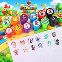 SUPER MARIO BROS. 1set/12pcs The Popular Cartoon Children's Award Seal, A Variety Of Classic Character Patterns, Clear Inkpad Without Hurting Hands, Classroom Incentive Props, Boys' And Girls' Holiday Children's Fun Gifts (Stochastic Style) - Multicolor - View 2