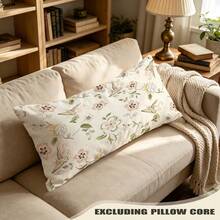 Sarung Bantal Panjang Motif Kupu-Kupu Pink Hijau, Gaya Vintage, Dekorasi Kamar Tidur dan Sofa, Poliester, Dekorasi Rumah, Sentuhan Lembut - MultiWarna - View 7