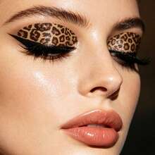 2 Sheets Leopard Print Eyeshadow Stickers, Animal Pattern Temporary Eye Tattoo Decals, Quick Easy Eye Makeup Stickers, Waterproof Leopard Eye Stickers For Women Rave Festival, Night Club, Halloween Carnival, Cosplay Party Makeup Accessories - Multicolor - View 4