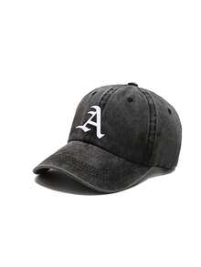 1pc Unisex Printing Gothic Letter Vintage Washed Baseball Cap,Casual Adjustable Trucker Cap For Men Women,Suitable For Streetwear Travel Campus Sports - Black - View 5