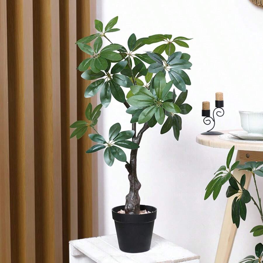 1 قطعة شجرة مال اصطناعية بارتفاع 25.5 بوصة لديكور المنزل وغرفة المعيشة والحمام والشرفة والمكتب والفندق والحفلات