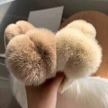 1pc Premium Plush Hair Claw Clip, Fuzzy Hair Claw For Women, Back Of Head Updo Hair Accessory, Autumn Winter - Multicolor - View 4