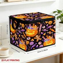 1 Buah Kotak Penyimpanan Lipat Motif Halloween, Permen, Manusia Kue Jahe, dan Bola Mata dengan Tutup, Bentuk 2D Datar, Kotak Organizer Berresleting untuk Pakaian, Handuk, dan Perlengkapan Tidur, Sempurna untuk Penggunaan di Rumah dan Lemari, Dapat Disimpan di Bawah Tempat Tidur, Solusi Penyimpanan Dekorasi Rumah Terbaik - Satu - View 4