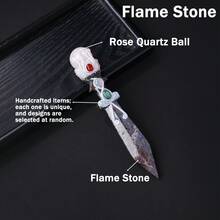 1PC Natural Amethyst & Obsidian Crystal Ball Unbladed Knife Model – Reiki Energy Healing, Polished Crystal Artwork, Original Design Spiritual Collecti - Crystal Ball Magic - View 12