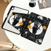 Playing Cards, Girl, Sun Painted Effect Tablet Protective Case, Built-In Pen Slot, With Stand, Compatible With Honor 8/9/10/X8/X8A/X9/X8Pro/X9Pro/ MatePad SE 11 Inch/MatePad 11 Inch/11.5 Inch/MatePad Pro/Apple 10th Gen/11th Gen 2025 (A16)/ Galaxy Tab A7/A9 And Other Popular Models - Multicolor - View 1