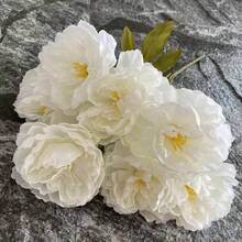 1pc Artificial 7-Stem Peony Bouquet, Silk Flower, Home Decor Small Hand Bouquet, Wedding Aisle Guide Fake Flower, Spring Outdoor Garden Decoration - Multicolor - View 8