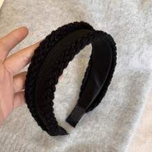 Vintage Fashion Knitted Cable Headband For Women, High Crown, Autumn/Winter, Premium Feel, Wide Band, Fashion Hair Accessory - Multicolor - View 2