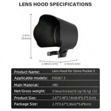 OSMO Pocket 3 Lens Sunshade Lens Protector Sunshade Camera Lens Sunshade Osmo Pocket 3 Accessories - View 2