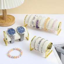1pcMicrofiber Suede Velvet Jewelry Display Stand Bracelet Bangle Beaded Strand Watch Holder With Plastic Frame Desktop Organizer For Jewelry Sellers Retail Display Home Vanity Daily Storage Scratch-Resistant Soft Lining Stable Base Multi-Size Options - Multicolor - View 7