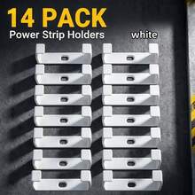 14pcs Plastic Power Socket Mounting Brackets Wall Mount With Screws Cable Management Holder Suitable For Home Office Desk Underneath TV Back Wall Installation Storage - Plug Storage Holder - View 9