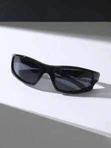 1 Pair Men's Cycling Sports Goggles With Wrap-Around Design, Fashionable Sports Glasses - Silver - View 6
