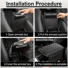 Universal PU Leather Car Armrest Cover With Side Storage Pocket, Multi-Function Car Interior Mat, Car Armrest Box Organizer Bag, Vehicle Storage Solution, Modern Car Accessory, Practical Design, Car Decoration, All Season Use - Multi-color Diamond Pattern - View 8