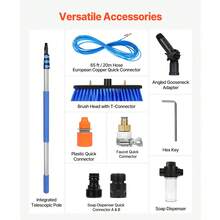 Water Fed Pole Kit, 3.6m Solar Panel Cleaning Pole With Extendable Handle, 180° Rotatable Brush Head & 20m Hose, Household & Outdoor Window Cleaner Tool For Caravan Solar Panel Deck - 3.6m - View 6