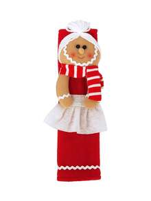1pc/2pcs Christmas Gingerbread Man Refrigerator Handle Cover, Cute Gingerbread Boy & Girl Plush Fridge Handle Protector, Scene Decoration, Holiday Decor, Room Decor, Home Decor, Theme Party Decoration, Christmas Decoration - Multicolor - View 11