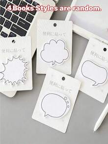Creative Minimalist Japanese Style Speech Bubble Sticky Notes, Fresh Journaling Memo Notes, Reusable Sticky Notes - Practical Recording Tool For Back To School Season - A - View 11