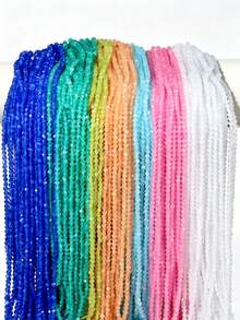 3mm Faceted Cat Eye Stone Mini Beads, 5 Colors, 36cm/14.17in Length, Approx 115-120pcs Loose Beads For DIY Necklace Bracelet Ring And Other Women's Jewelry, Jewelry Making Spacer Beads - Multicolor - View 4