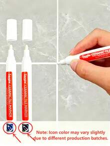 1/3pcs White Waterproof Tile Grout Repair Pen, White Tile Grout Filler Pen, Wall Ceramic Filler, Bathroom Coating Cleaner - Multicolor - View 8