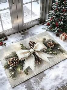 1 buah Karpet Ruang Tamu Motif Pemandangan Salju dan Ranting Pinus dengan Pita, Keset Kecil, Keset Selamat Datang, Karpet, Alas Lantai, Keset Luar Ruangan, Karpet Dapur, Dekorasi Rumah, Keset Pintu Depan, Karpet Area, Alas Luar Ruangan, Dekorasi Rumah, Karpet Area, Karpet Taman, Karpet yang Dapat Dicuci - Beraneka warna - View 5