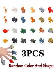 5pcs/3pcs/1pc Children's Finger Biting Animal Farm Toy Set, Finger Biting Farm Animal Keychain, Realistic Animal Model, Develop Hand-Eye Coordination And Sensory Exploration Skills, An Interesting Interactive New Year, Christmas And Birthday Gift For Kids - Multicolor - View 13