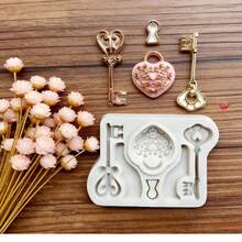 Vintage Keyhole Key Shape Silicone Mold DIY Handmade Fondant Cake Decoration Mold Sugar Art Clay Mold Baking Tool Reusable Home Birthday Party Holiday Supplies - View 1