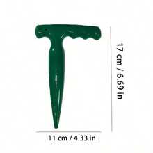 1pc Ergonomic Handheld Garden Seeder, Soil Hole Punch Tool, Suitable For Seedlings, Bulbs And Vegetables, Durable Backyard Raised Bed Gardening Tool - Green - View 8