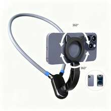 1PC Premium Magnetic Neck Phone Holder, Adjustable And Flexible Gooseneck Stand, Suitable For Hands-Free Viewing, Live Streaming And Video Recording, Universal Fit For Smartphones - Black - View 2
