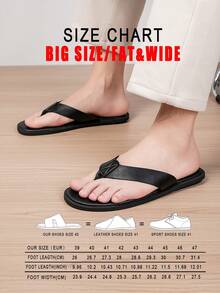 Men's Casual Slippers, Beach Thong Sandals, Summer - Black - View 9