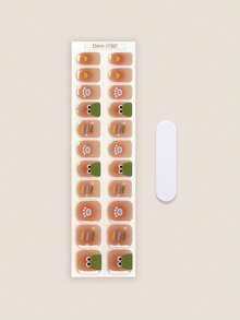 20pcs Semi-Cured Gel Nail Stickers, Long-Lasting Salon Quality, Easy To Apply And Remove, UV Lamp Required - Multicolor - View 2