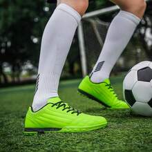 Football Shoes With Studs Design, Upper Featuring Multiple Color Combinations With Vibrant Prints, Sole With Evenly Distributed Studs Suitable For Natural Grass Or Artificial Turf Football Matches Or Training - Green - View 9