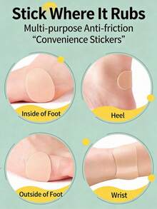QKC 70pcs Anti-Friction Heel Blister Pads, Invisible Shoe Friction Pad For High Heels, Dress Shoes, Toe & Ankle, Reusable, Shoes Accessories For Women Men - Apricot - View 4