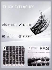 1 Box 12 Rows 1 Roll New Style Hot Melt Natural Long False Eyelashes, For Party Makeup - D - View 3