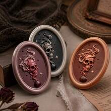 1pc Gothic Skull Magic Potion Bottle Wax Seal Stamp Head, Solid Brass Detachable Fire Paint Seal For Envelope Invitation Scrapbook Gift Box DIY Craft Decoration, Handle, Wax & Ink Not Included - Deep Sea Potion - View 1