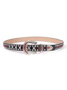 1pc Sparkling Rhinestone Belt Street Fashion Suitable For Plus Size Women And Men - Perfect For Western Cowgirl And Cowboy Outfits, Dresses And Jeans - Multicolor - View 3