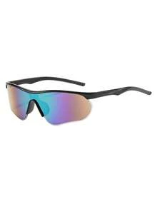 1 Pair Men's Black Half-Frame Mercury Lens Cool Outfit Personalized Outdoor Street Style Fashion Glasses - Black - View 3