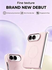 New Magnetic Silicone Protective Case Compatible With Iphone 18 Duo Foldable Screen, Laser-Etched Invisible Magnetic Ring, Aviation-Grade PC, Shock-Resistant, Anti-Drop, Raised Edge, Anti-Scratch, Anti-Yellowing Phone Cover - Pink - View 8