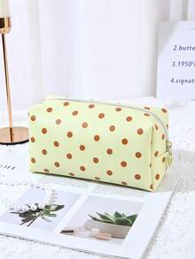 1Pc/Set Polka Dot Print High-Value Cosmetic Bag,Large Capacity PU Skincare Bag Portable Travel Toiletry Bag,Waterproof Makeup Bag For Daily Use - Multicolor - View 23