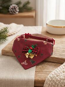 New Pet Collar Christmas Dog Triangle Scarf Cat Bib Bow Bell Decoration - Multicolor - View 9