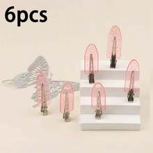 2/6pcs Leaf Shaped Seamless Bangs Hair Clips Plastic Makeup Wash Face Headband - Multicolor - View 16