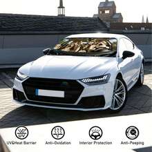 1pc 150cmx70cm Crazy Cat Car Sunshade, Made Of Polyester Fiber, Durable 190T Material Blocks UV Rays And Heat, Car Interior Accessory Suitable For Various Car Models Front Windshield, Provides Heat Insulation And Privacy Protection, Keeps Your Car Cool, Foldable For Easy Storage - Crazy Cat - View 4
