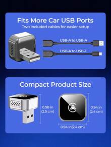 REMAX Adaptor CarPlay & Android Auto Nirkabel 2-in-1, Mengubah CarPlay/Android Auto Berkabel Menjadi Nirkabel, Pasang dan Mainkan, Terhubung Kembali Otomatis, Koneksi Cepat dan Stabil, USB-A dengan Adaptor USB-C, Aksesori Mobil, Perlengkapan Mobil, Perlengkapan Otomotif - KY-4283 - View 10