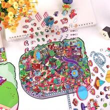 Fun Park Scene Stickers,Large Size Landscape Stickers,Multiple Layers House Micro Scene Stickers,Immersive DIY Stickers,Aesthetic Stickers,Scrapbook Stickers,Handmade,Journaling Supplies,Halloween Gift,Craft Lovers - A - View 6