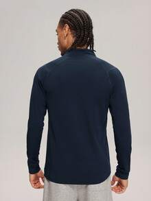 MASKERT Men's Long Sleeve Sports Top, Fitness Weightlifting Training, Outdoor Trail Running, Boxing MMA Combat, Daily Light Sports Top - Royal Blue - View 6