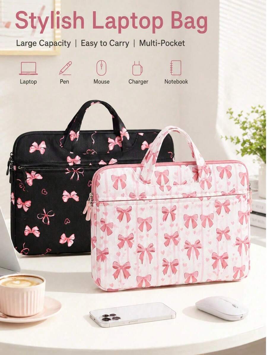 12-14.6 Inch Laptop Sleeve, No Shoulder Strap, Compatible With Chromebook HP, Waterproof Laptop Carrying Case, Independent Side Pocket Design, 360° Protection