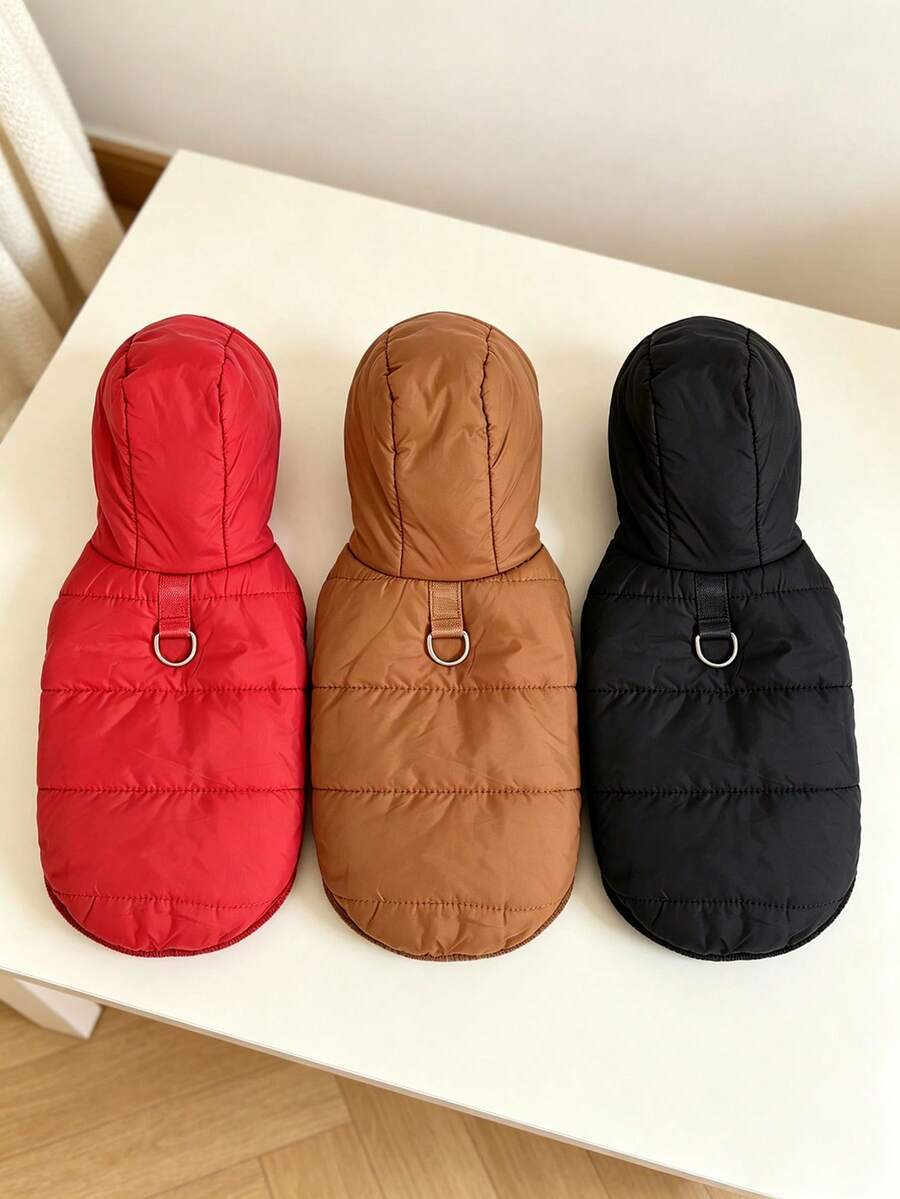 HOLAPET 1pc Autumn/Winter Fleece Pet Hoodie Jacket Thicken Warm Dogs Coat Outdoor Windproof Dog & Cat Clothes Suitable For Small Medium Dog
