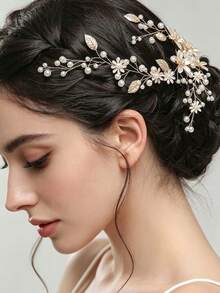 Fashionable Temperament Hair Accessories Versatile Party Sen Princess Style Bridal Headwear Wedding Headband - Gold - View 3