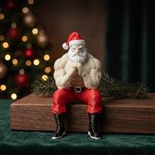 Best-Selling Muscular Santa Claus Desktop Decor Figurine Christmas - Multicolor - View 4