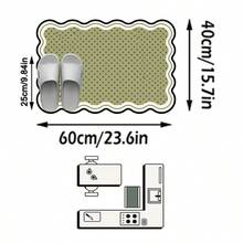 1PC Olive Green Black Dot Cross-Pattern Modern Vintage Geometric Area Rug, Minimalist Artistic Style Faux Cashmere Asymmetrical Wavy Edge Rectangular Black Border With Full-Coverage Cross-Dot Details, Machine Washable, Suitable For Living Room, Bedroom, Balcony, All-Season Home Decor - Multicolor - View 12