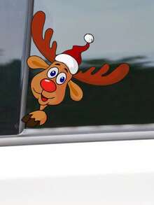 Merry Christmas Car Stickers Waterproof Santa Claus & Reindeer Window Decals Self-Adhesive PVC Christmas Decorations - Multicolor - View 13